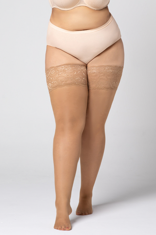 DIVINE 30DEN plus size beige stockings for women