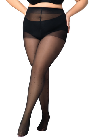 DOTS RIGHT 30DEN black tights with dots for women