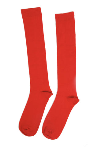KRISS red cotton knee highs for men
