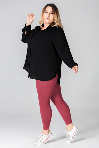 LUIZA queen-size burgundy leggings for women