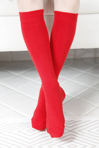 KRISS red cotton knee highs for children