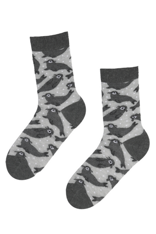 WINTER SEAL grey angora wool socks