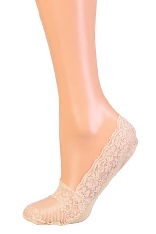 AMALFI beige lace footies for women